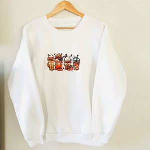 Crewneck Fleece Sweatshirt. White